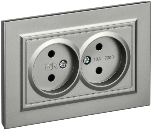 BRITE Роз. 2-я без з/к/ш 10А в сб. РС12-2-БрС сталь IEK BRITE Роз. 2-я без з/к/ш 10А в сб. РС12-2-БрС сталь IEK