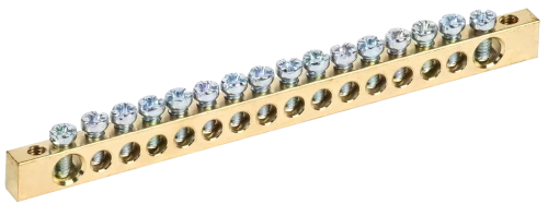 Шина PEN "земля-ноль" 6х9мм 16/2 (16групп/креп по краям) ИЭК