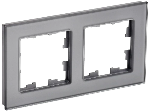 BRITE Рамка 2-мест. РУ-2-2-БрСе стекло сер. IEK