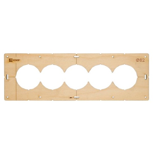 Шаблон для подрозетников c 5 отв. диам. 82 мм EKF Expert Шаблон для подрозетников c 5 отв. диам. 82 мм EKF Expert