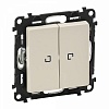 Valena LIFE.Выключатель двухклавишный 10АХ 250В с подсветкой.С лицевой панелью.Слоновая кость