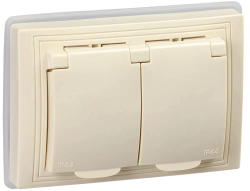 KVARTA Роз. 2ая с з/к с з/ш РСбш12-3-ККм-44 16А IP44 кр. IEK