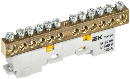 TEKFOR Шина PE "земля" неизол. на унив. держ. 8х12-12-Ж IEK