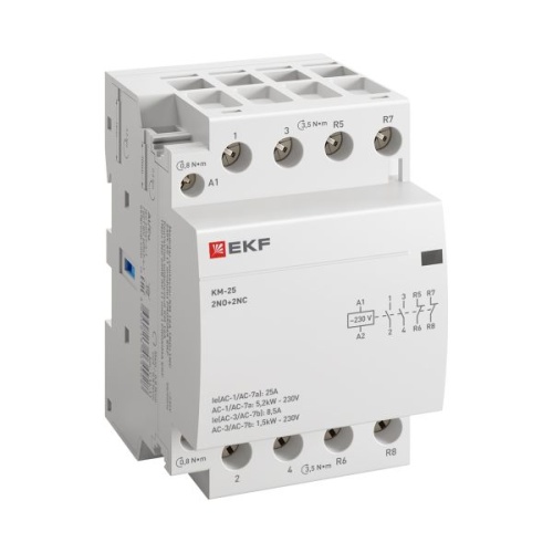 Контактор модульный КМ 25А 2NО+2NC (3 мод.) EKF PROxima