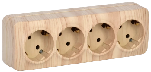 РС24-3-ХС Розет. 4-ая с з/к о/у 16А GLORY сосна IEK РС24-3-ХС Розет. 4-ая с з/к о/у 16А GLORY сосна IEK