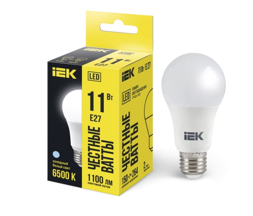 Лампа LED A60 груша 11Вт 230В 6500К E27 IEK