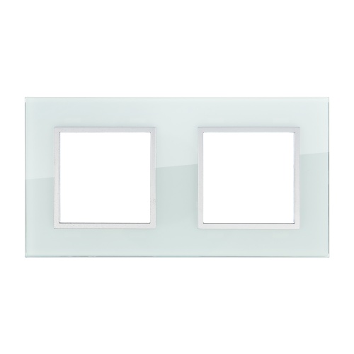 Рамка 2-постовая из натурального светлого стекла LK45