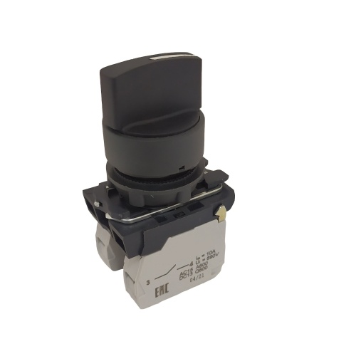 Переключатель КПЕ1131Р-черный-3но+1нз-ручка-фикс-2поз-IP40-КЭАЗ