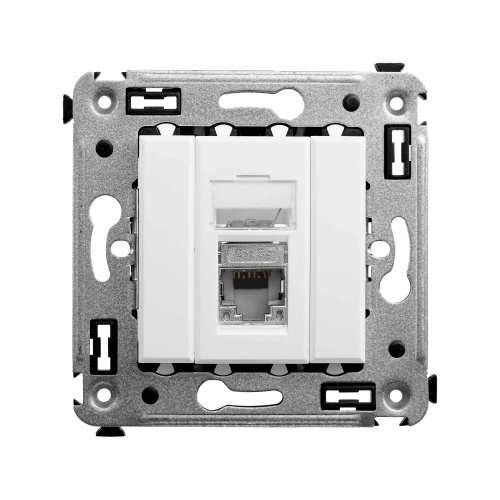 Компьютерная розетка RJ-45 в стену, кат.5e одинарнаяэкранированная,"Avanti", "Белое облако" Компьютерная розетка RJ-45 в стену, кат.5e одинарнаяэкранированная,"Avanti", "Белое облако"