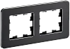 BRITE Рамка 2-мест. РУ-2-1-Бр металл черн. RE IEK