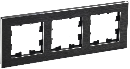 BRITE Рамка 3-мест. РУ-3-1-БрЧ металл черн. IEK BRITE Рамка 3-мест. РУ-3-1-БрЧ металл черн. IEK