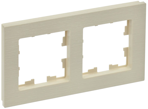 BRITE Рамка 2-мест. РУ-2-Бр беж. рифленый IEK