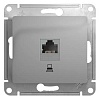 GLOSSA РОЗЕТКА компьютерная RJ45 кат.5E, механизм, АЛЮМИНИЙ