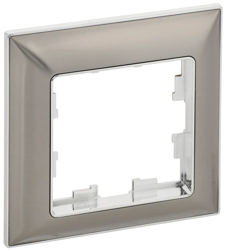 BRITE Рамка 1-мест. РУ-1-Бр хром/никель IEK