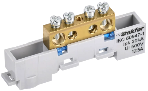 TEKFOR Шина N "ноль" неизол. на унив. держ. 8х12-4-С IEK