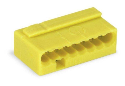 Розеточные микроклеммы 0,6-0,8 мм,кв, 8 проводников, желтый