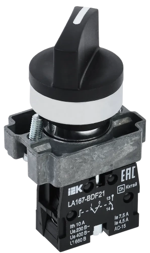 Переключатель LA167-BDF21 2 полож. 1з черный IEK