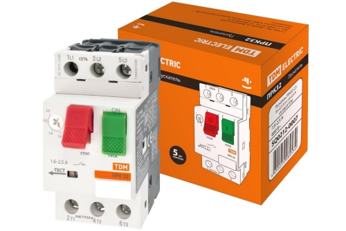 Пускатель ПРК32-2,5 In=2,5A Ir=1,6-2,5A Ue 660В TDM Пускатель ПРК32-2,5 In=2,5A Ir=1,6-2,5A Ue 660В TDM