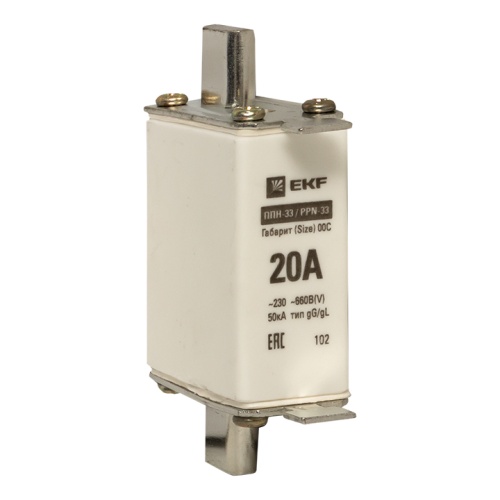 Плавкая вставка ППН-33 100/ 20А габарит 00С EKF