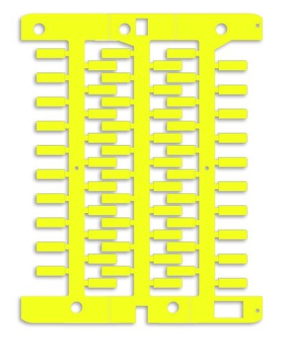 Маркировка для провода, жесткая, для трубочек. 4х12мм. Желтая