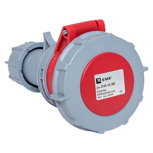 Розетка переносная 2142 3Р+РЕ 16А 380В IP67 EKF PROxima Розетка переносная 2142 3Р+РЕ 16А 380В IP67 EKF PROxima