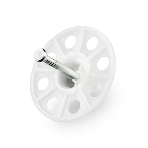 Тарельчатый дюбель гриб с гвоздем для МП IN30 белый (100 шт/уп) Промрукав