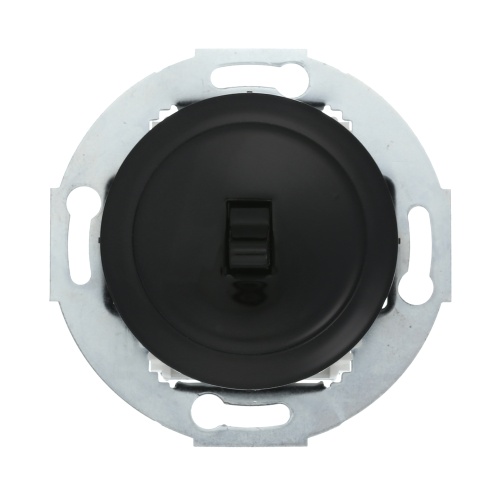 Переключатель 1-рычажковый, на 2 направления (схема 6) 10 A, 250 B (черный) Vintage