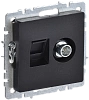 BRITE Роз. двойная TV+RJ45 кат.5E РТВ/РК12-БрЧ черн. IEK