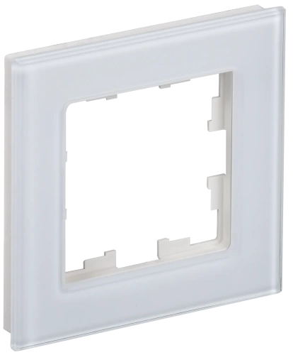 BRITE Рамка 1-мест. РУ-1-2-БрБ стекло бел. IEK