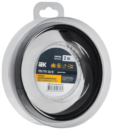 Трубка термоусадочная ТТУ нг-LS 12/6 черная (2м/упак) IEK Трубка термоусадочная ТТУ нг-LS 12/6 черная (2м/упак) IEK