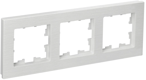 BRITE Рамка 3-мест. РУ-3-Бр бел. рифленый IEK