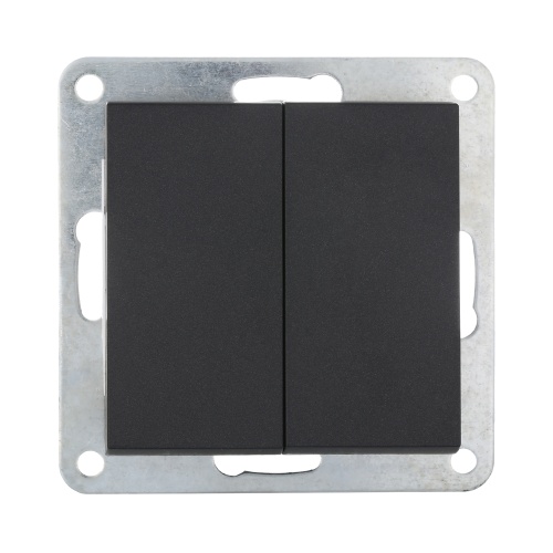 Переключатель 2-кл., с двух мест (схема 6+6) 16 A, 250 B (черный бархат) LK80 Переключатель 2-кл., с двух мест (схема 6+6) 16 A, 250 B (черный бархат) LK80