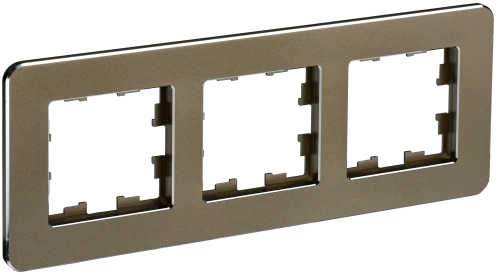 BRITE Рамка 3-мест. РУ-3-1-Бр металл латунь RE IEK