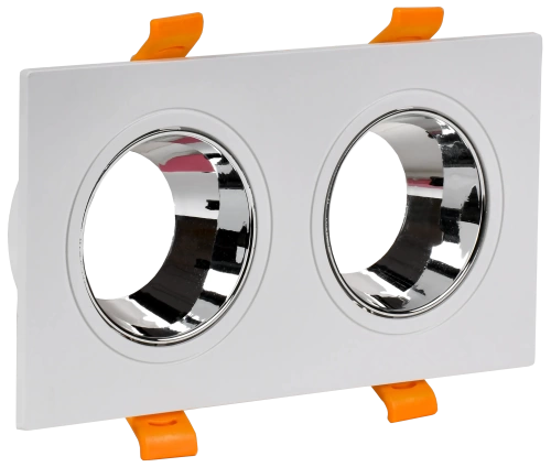 Светильник 4108 встр. поворотн. 2хGU10 белый/хром пласт. IEK