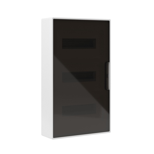 Щиток 36 мод настенный FRAME, белый, с тонированной дверцей, с 4-мя шинами PEN (2шт на 8 отв. и 2шт на 10отв.)