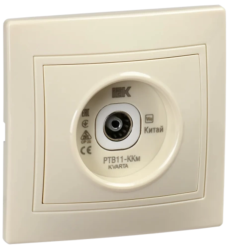 KVARTA Розетка телевиз. проход. РТВ11-ККм крем. IEK KVARTA Розетка телевиз. проход. РТВ11-ККм крем. IEK