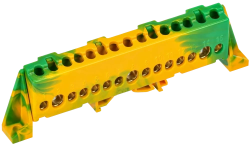 TEKFOR Шина PE "земля" в комб. изол. "Стойка" 8х12-15-ЖЗ IEK