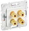 SKANDY Аудиорозетка 4-мест. SK-A01W арк. бел. IEK