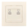 Валенсия розетка компьютерная RJ-45 2-местная кремовая EKF PROxima