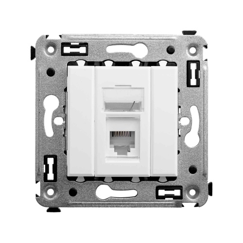 Розетка телефонная в стену одинарная, "Avanti", "Белое облако"