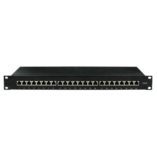 Патч-панель 19",1U, CAT6, 24 порта RJ45, экранированная