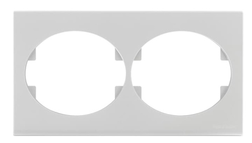 Рамка 2-постовая горизонтальная, серия TACTO, цвет серебро