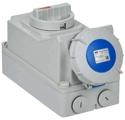 Розетка с мех. блок. ССИ-823 32А-6ч 220В 2P+PE IP67 IEK
