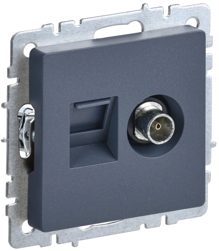 BRITE Роз. двойная TV+RJ45 кат.5E РТВ/РК12-БрМ мар. IEK