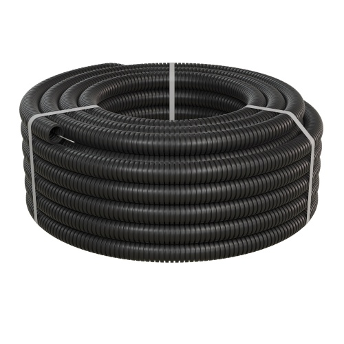 Труба ПНД гофрир. тяжелая, с зондом, цвет чёрный, диам. 32мм (1шт = 25м) Экопласт