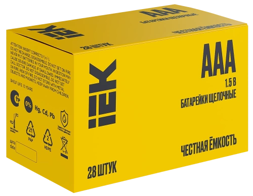 Батарейка щелоч. Alkaline Optima LR03/AAA (28шт/бокс) IEK