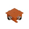 SMB120 Коробка металлическая, огн. E-110,о/п 120х120х60, 4 метал. гермоввода, IP66, 4P, (1,5-4 мм2), цвет оранж. Экопласт