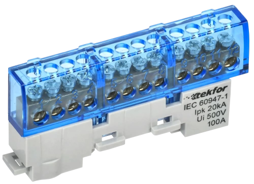 TEKFOR Шина N "ноль" неизол. на унив. держ. 6х9-12-С IEK