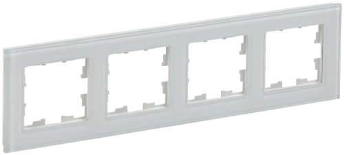 BRITE Рамка 4-мест. РУ-4-2-БрБ стекло бел. IEK