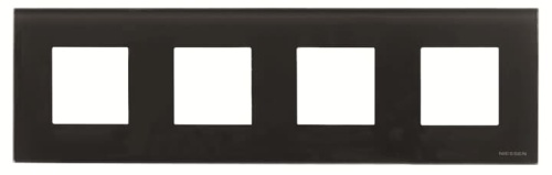 Рамка 4-постовая, серия Zenit, стекло чёрное  N2274 CN (N2274 CN)